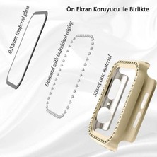 Alstrap Apple Watch Seri 10 42MM Uyumlu Zarif Elmas Taşlı Kasa ve Ekran Koruyucu