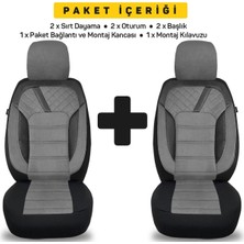 Tekno Trust Volkswagen Passat B6 3c 2005-2010 Uyumlu 1+1 Gri Tay Tüyü Koltuk Kılıfı TG873