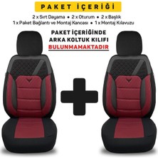 Tekno Trust Nissan Leaf 1 2010-2017 Uyumlu 1+1 Bordo Koltuk Kılıfı