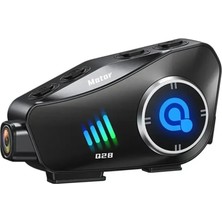 Bilişim Burada Q28-2X Motosiklet Kask Bluetooth ,Su Geçirmez Kulaklık ile 1080P Hd Sürüş Kaydedici Kablosuz Kamera Moto Interkom