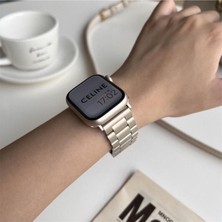 Alstrap Apple Watch Seri 6 7 8 9 10 Se Ultra Uyumlu 44 45 46 49MM Paslanmaz Çelik Kordon Kayış