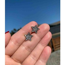 Tasarım Melda Durdu Antik Zirkon Taşlı Küçük Yıldız Küpe