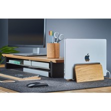 Seytech Grovemade Dikey Macbook Istasyonu - Premium Dikey Laptop Standı - Dizüstü Bilgisayar Tutucu - Meşe