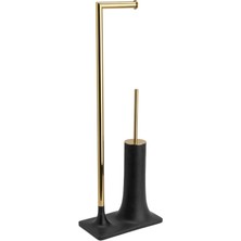 System Banyo Aksesuarları Banyo Hareketli Wc Set Siyah|Altın 718x141x246 mm