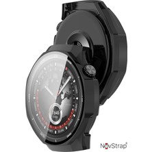 Novstrap Huawei Watch Gt5 Pro 46MM ile Uyumlu Ekran Koruyucu Cam ve Kasa Koruyucu Kılıf Sert Pc