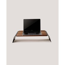 - Premium Laptop Standı - Ergonomik Metal-Ahşap Laptop Sehpası - Ceviz