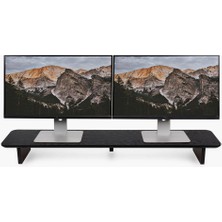 Çift Monitör Yükseltici Ahsap Stand - Monitör Standı - Monitör Desk