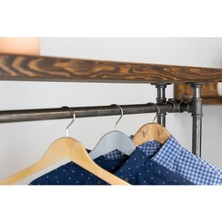 Endüstriyel Elbise Askılığı - Açık Gardrop Metal Elbise Teşhir Askısı -  Butik  Rafı-20