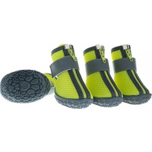 Paw Prints Köpek Ayakkabısı-Yeşil Köpek Ayakkabısı-Kaydırmaz Kauçuk Taban Köpek Ayakkabısı-Reflektörlü, Fermuarlı Köpek Ayakkabısı
