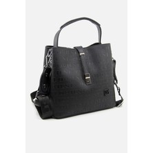 Just Polo Baskı Desenli Su Geçirmez 3 Gözlü Kadın Omuz Çantası 22X20CM PBU4002