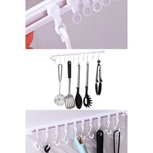 Vekorr Hareketli Kancalı Pratik Mutfak Banyo Dolap Yapışkanlı Askı 40 cm