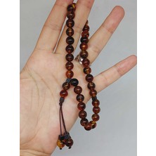 Kehribar Taşı Koyu Renk Tesbih 33'lük 8mm (23470)