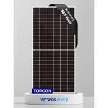 Wos Enerji Güneş Paneli Half-Cut 585W Watt Topcon Çift Cam Solar Panel (Çift Yönlü)