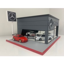 Tech Trade Mercedes Diecast Showroom Garaj Diorama 1:64 Ölçek