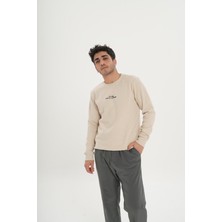 Unisex Pamuklu Bisiklet Yaka Sweatshirt