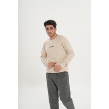 Unisex Pamuklu Bisiklet Yaka Sweatshirt