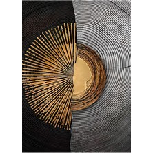 Harikabirev siyah Gold Soyut Abstract Tablo 01 |çerçeveli Temperli Cam Tablo Tekli Dikey