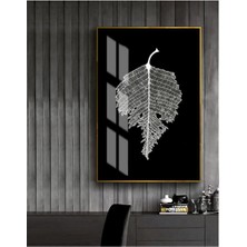 Harikabirev siyah-Beyaz Sevilen Kuş Tüyü 6 |çerçeveli Temperli Cam Tablo Tekli Dikey