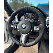 İmza Bmw F30 Alcantra Nubuk Karbon Araca Özel Dikmeli Direksiyon Kılıfı