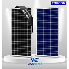 Wos Enerji Güneş Paneli Half-Cut 585W Watt Topcon Çift Cam Solar Panel (Çift Yönlü)