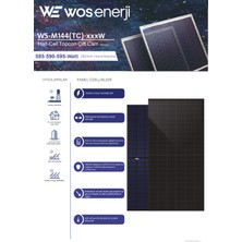 Wos Enerji Güneş Paneli Half-Cut 585W Watt Topcon Çift Cam Solar Panel (Çift Yönlü)