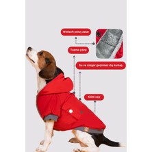 Köpek yağmurluğu, Köpek Mont Intense Red Design Su Geçirmez Köpek Montu, Küçük Irk Köpek Kıyafeti