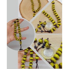 Anadolu Toprağı Serisi 33’lük Sarı Renk Seramik Boncuk Tesbih 8-9mm (54282)