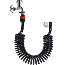 Plasyay Spiral Wc Taharet Hortum Matik ve Wc Banyo Yıkama Setleri Yeni Siyah Inci
