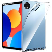 TEKNETSTORE Xiaomi Redmi Pad Se 8.7 Inç Kılıf Şeffaf Köşe Korumalı Crystal Clear Silikon Arka Kapak