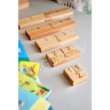 Pınguplay Sayı Çubukları Ahşap ( Eğitici Oyuncak, Wooden Toys, 33 Parça Öğretici Eğlenceli Matematik Seti)