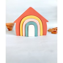 Pınguplay Renkli Waldorf Ev (Ahşap Oyuncak, Wooden Toy, Hediye, Gift, Montessori, Eğitici)