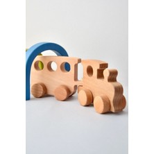 Pınguplay Pingu Tren ( Lokomotif+Vagon, Ahşap Oyuncak, Wooden Toy)