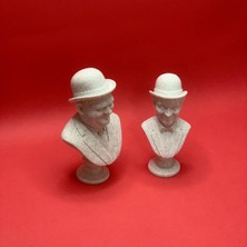 Nbshop 3d Laurel & Hardy Büst - Figür - 10 Cm Mermer Görünümlü