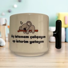 Game Fruy Iç Istemem Çalışayım Ep Isterim Yatayım Çift Taraf Yazılı T Kupa Bardak (Siyah Kulp)