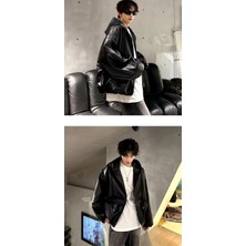 Ultra Ovarsize Hakiki Deri Unisex Hip Hop Mont