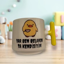 Game Fruy Yar Ben Belanın Ta Kendisiyim Çift Taraf Yazılı T Kupa Bardak (Sarı Kulp)