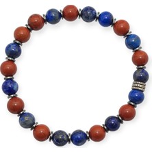 Dota Lapis Lazuli- Jasper  8 mm Özel Tasarım Doğal Taş Bileklik