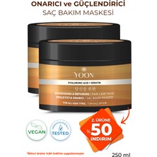 Yoon 2'li Saç Bakım Maskesi 360° Yoğun Onarıcı Hyaluronic Asit ve Keratinli Saç Maskesi 2 Adet x 250ML