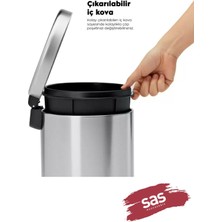 Sas Siyah Pedallı Banyo & Mutfak Çöp Kovası 3LT
