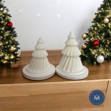 Melusina Candle Dekoratif 2'Lİ Spiral Dönence Çam Model Mum - Kokulu Vegan Soya Wax Mumu