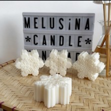 Melusina Candle Dekoratif  Noel Kar Tanesi 6lı  Mum - Kokulu Vegan Soya Wax Mumu