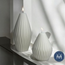 Melusina Candle Dekoratif 2 Li Armut Model Mum - Kokulu Vegan Soya Wax Mumu