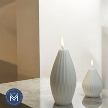 Melusina Candle Dekoratif 2 Li Armut Model Mum - Kokulu Vegan Soya Wax Mumu