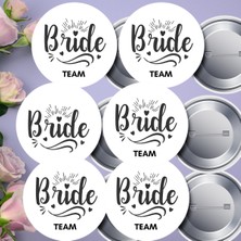 DeBu 6 Adet Bride ve Team Bride Nedime Iğneli Yaka Rozeti Takımı 58 mm (Model No: 05)