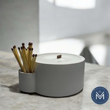 Melusina Candle Dekoratif Kibritli Mumluk ve Kokulu Vegan Soya Wax Mum (Yanında 10 Adet Cam Şişe Kibrit ile Gönderilecektir)