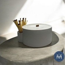 Melusina Candle Dekoratif Kibritli Mumluk ve Kokulu Vegan Soya Wax Mum (Yanında 10 Adet Cam Şişe Kibrit ile Gönderilecektir)