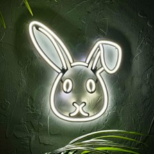 Tol Camp Rabbit Modern Neon LED Işık - Modern ve Şık Metal Üzerine Neon Duvar Dekoru, Beyaz Işık, 30.5 cm x 36 cm