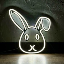 Tol Camp Rabbit Modern Neon LED Işık - Modern ve Şık Metal Üzerine Neon Duvar Dekoru, Beyaz Işık, 30.5 cm x 36 cm