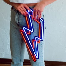 Tol Camp Flash Neon Süsü - Metal Üzerine Dekoratif Renkli Işıklı Duvar Aydınlatması Tablo Tabela | 20,5 cm x 48,5 cm