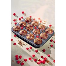 Emr Shop   Cupcake Muffin Kalıbı 12'li Kek Yanmaz Kurabiye Kalıbı Fırın Çörek Kapsül Tepsisi Paslanmaz Siyah   Emr Home